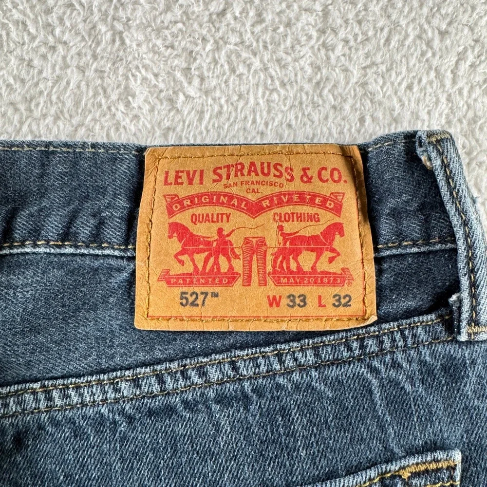 Levis‎ 527 Jeans Mens 33x32 Blue Modern Bootcut Denim Medium Wash Pants Used